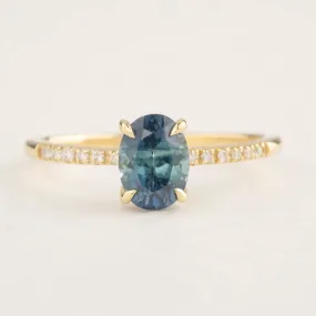 Audrey Ring - 1.44ct Blue-Green Montana Sapphire (One of a kind)