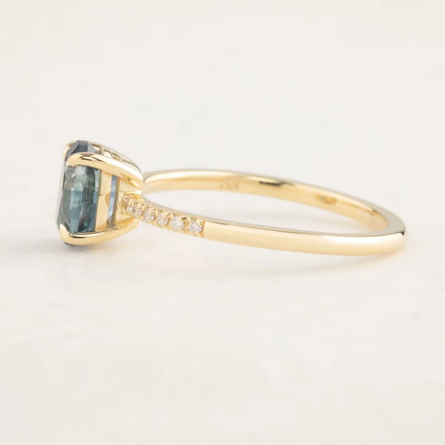 Audrey Ring - 1.44ct Blue-Green Montana Sapphire (One of a kind)