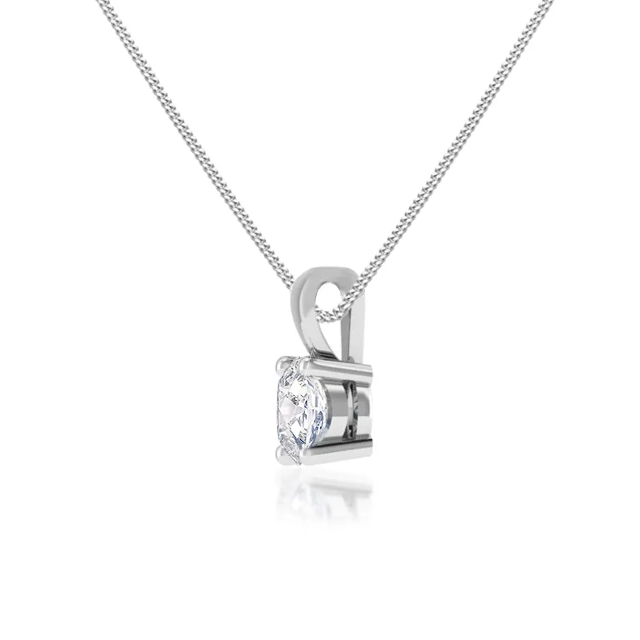 AURORA - Round Lab Diamond 18k White Gold Solitaire Pendant