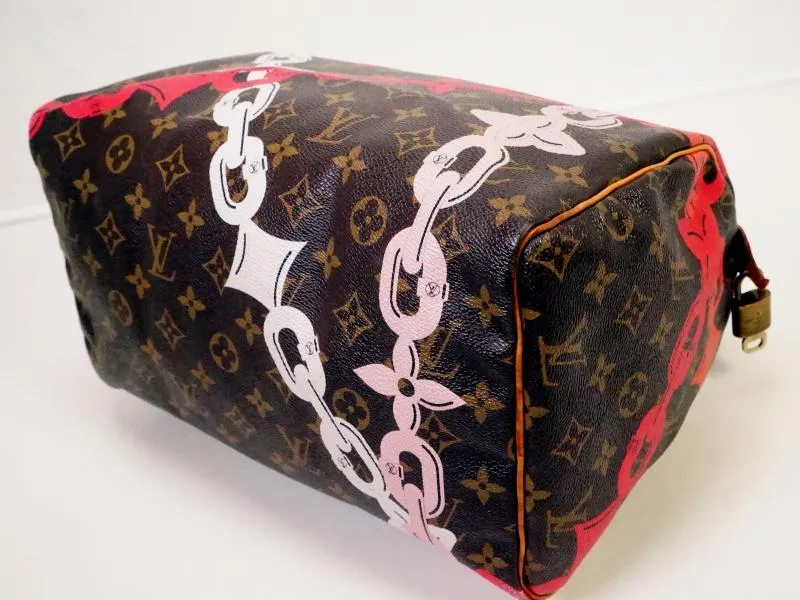 Authentic Pre-owned Louis Vuitton Limited Monogram Bay Speedy 30 Rose Ballerine Poppy M41989 220053