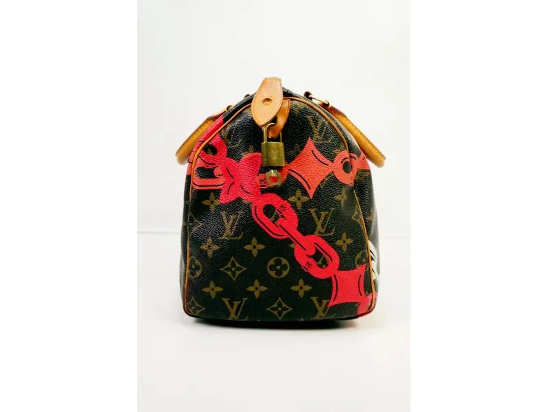 Authentic Pre-owned Louis Vuitton Limited Monogram Bay Speedy 30 Rose Ballerine Poppy M41989 220053