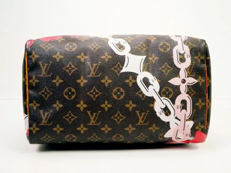 Authentic Pre-owned Louis Vuitton Limited Monogram Bay Speedy 30 Rose Ballerine Poppy M41989 220053