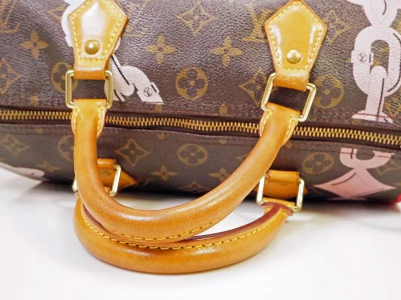 Authentic Pre-owned Louis Vuitton Limited Monogram Bay Speedy 30 Rose Ballerine Poppy M41989 220053