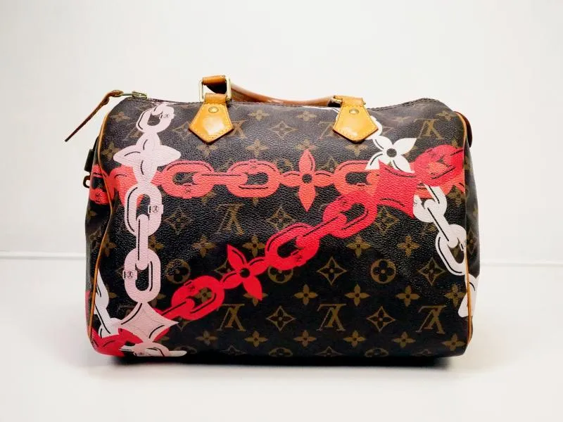 Authentic Pre-owned Louis Vuitton Limited Monogram Bay Speedy 30 Rose Ballerine Poppy M41989 220053