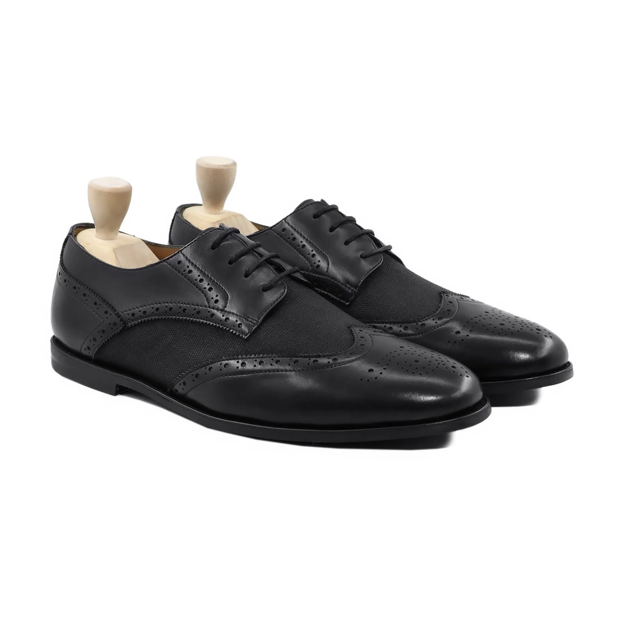 Authur - Men's Black Calf Leather Derby Shoe