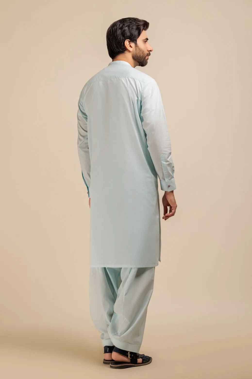 B-BLUE-BLENDED-SHALWAR SUIT - (GSBB23-025)