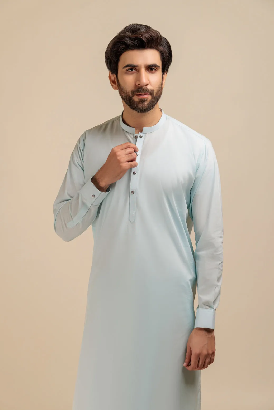 B-BLUE-BLENDED-SHALWAR SUIT - (GSBB23-025)