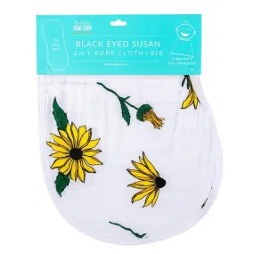 Baby Burp Cloth & Bib Combo:  Black-Eyed Susan