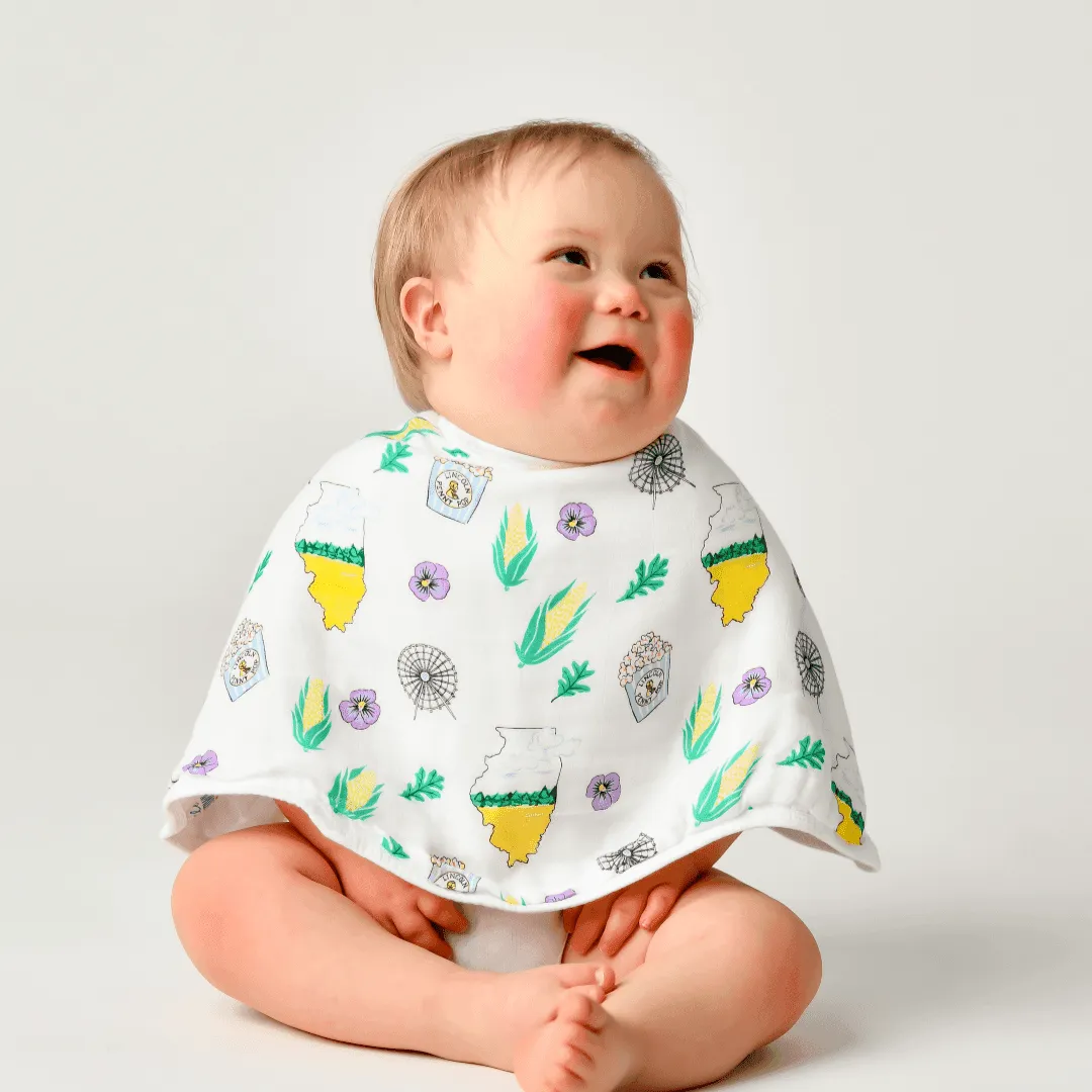 Baby Burp Cloth & Bib Combo: Illinois