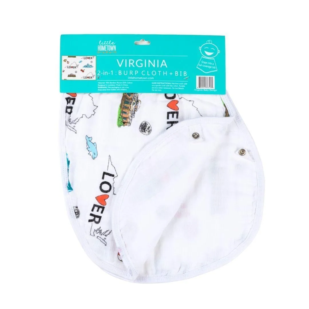 Baby Burp Cloth and Wraparound Bib (Virginia Baby)