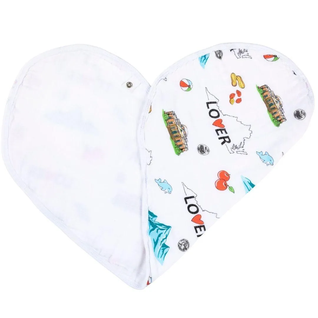 Baby Burp Cloth and Wraparound Bib (Virginia Baby)