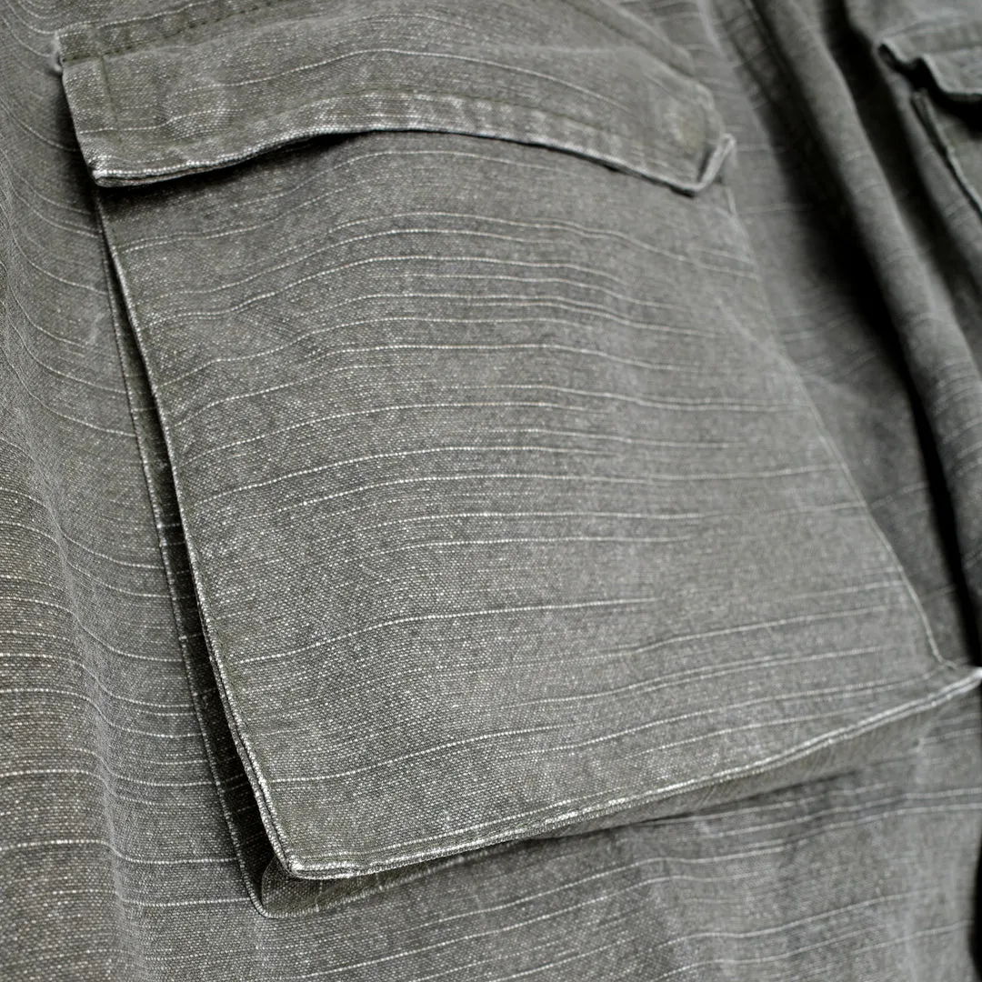 Baggy Slant Cargo Pants (Washed Olive)