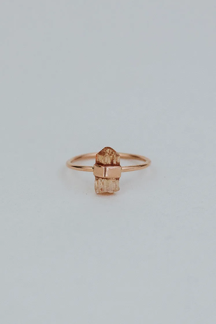 Banded Crystal Ring - Imperial Topaz 14k