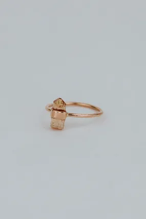 Banded Crystal Ring - Imperial Topaz 14k