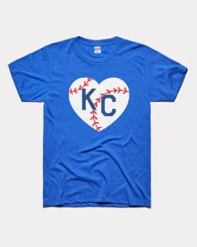 Baseball KC Heart Royal Blue T-Shirt