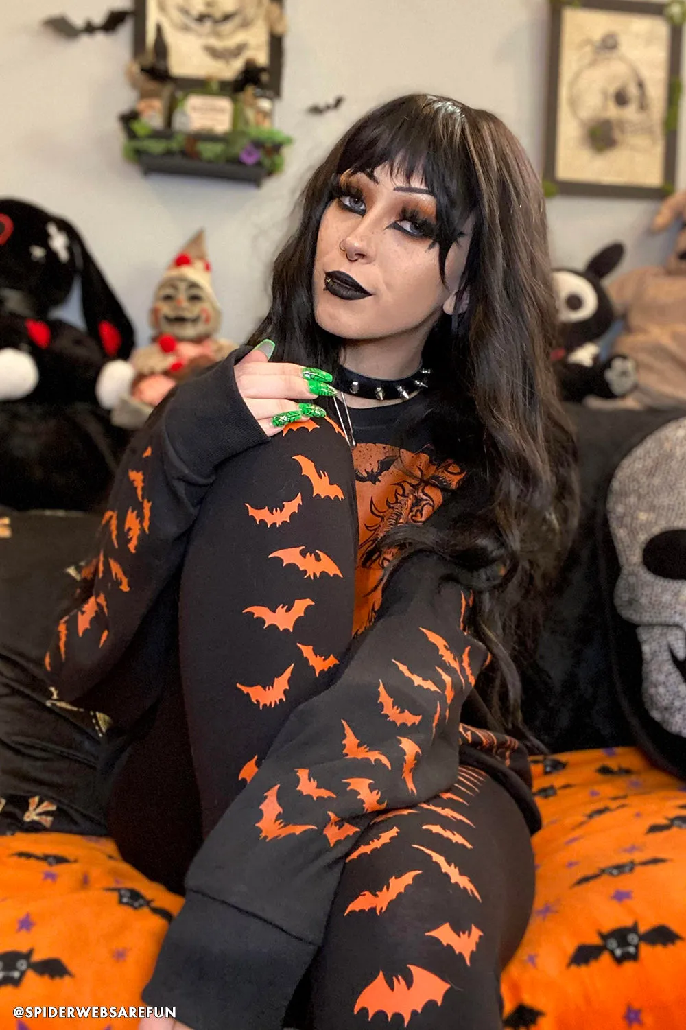 Bat Leggings [Pumpkin Orange]