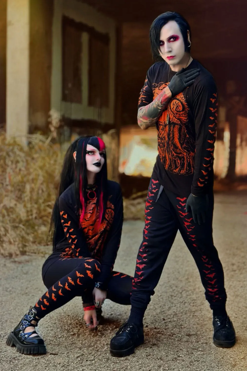 Bat Leggings [Pumpkin Orange]