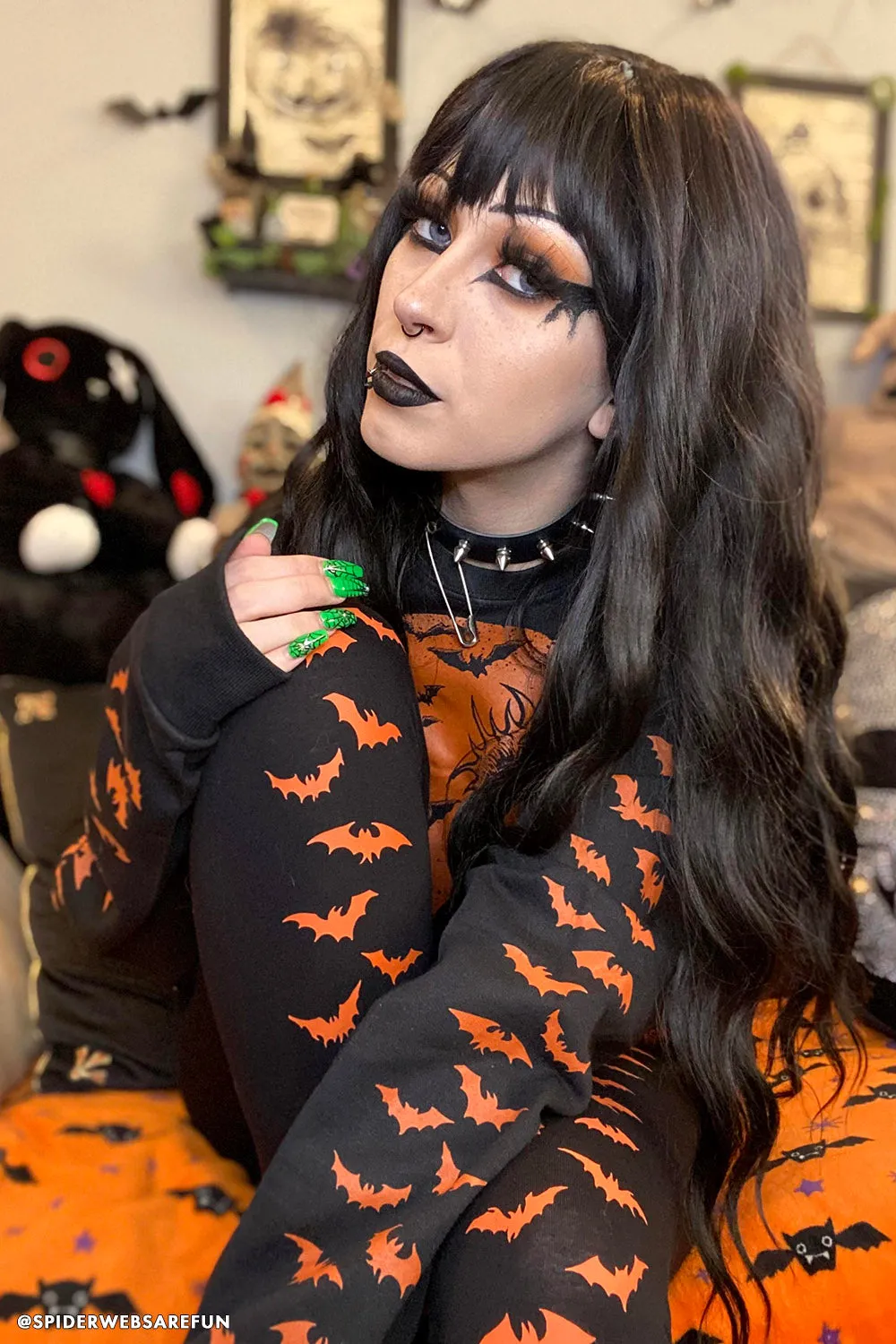 Bat Leggings [Pumpkin Orange]