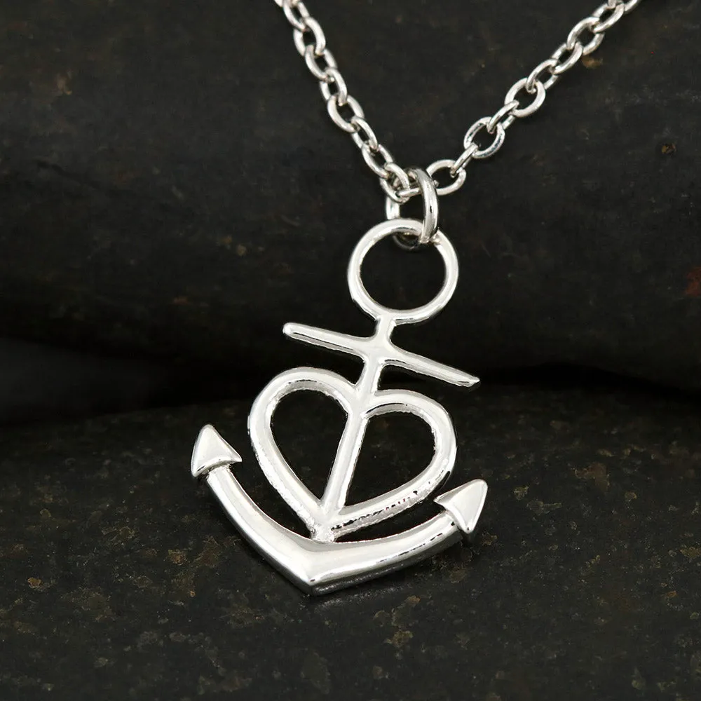 Beautiful Anchor Heart Necklace With Message Card For Dearest Friend