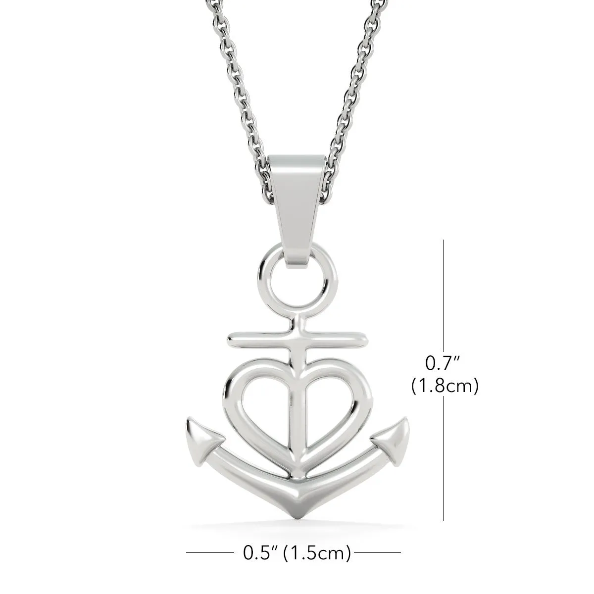 Beautiful Anchor Heart Necklace With Message Card For Dearest Friend