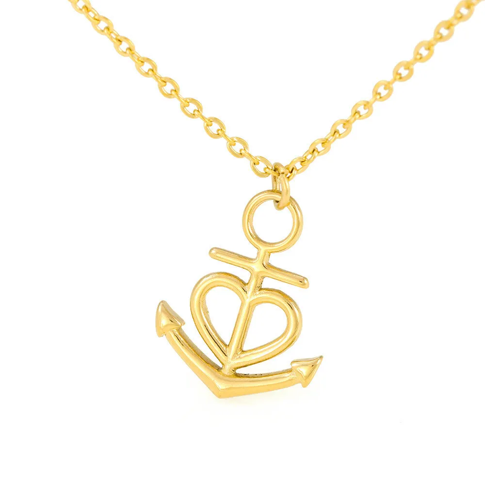 Beautiful Anchor Heart Necklace With Message Card For Dearest Friend