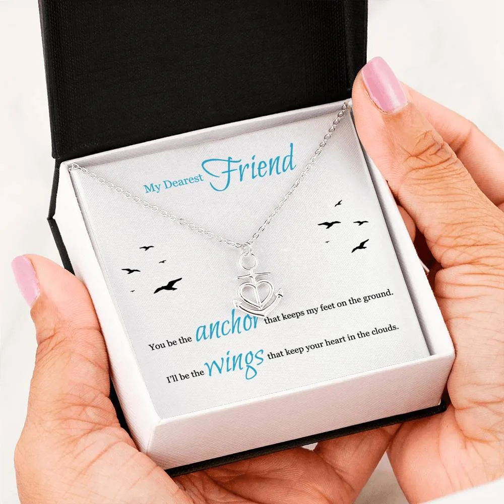 Beautiful Anchor Heart Necklace With Message Card For Dearest Friend