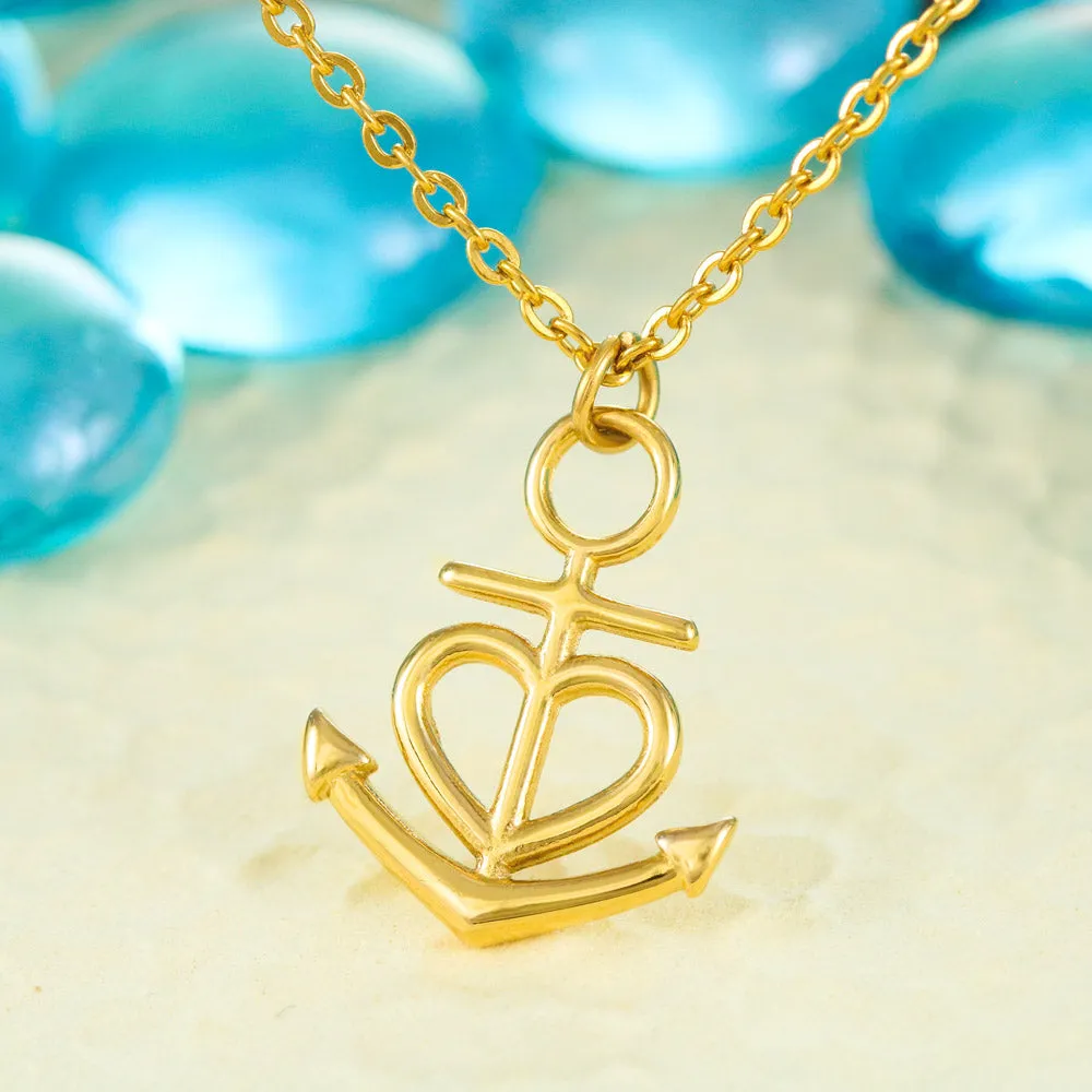 Beautiful Anchor Heart Necklace With Message Card For Dearest Friend