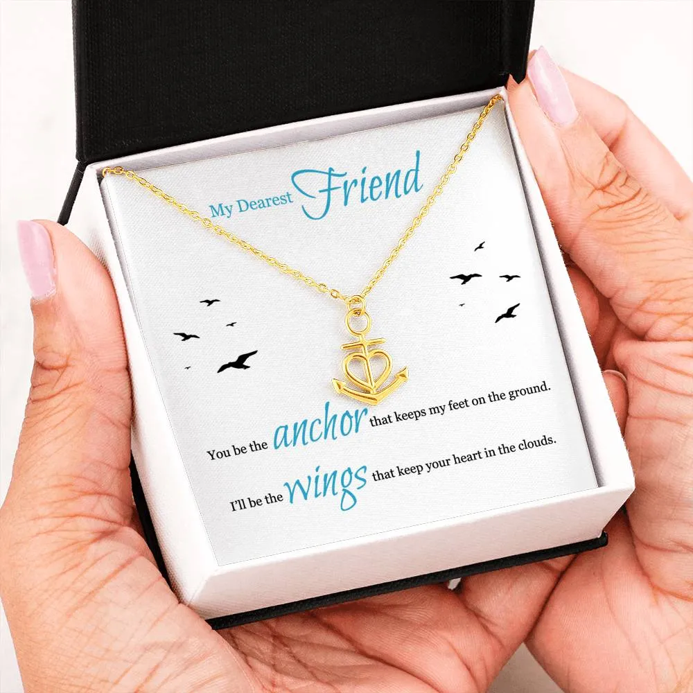 Beautiful Anchor Heart Necklace With Message Card For Dearest Friend