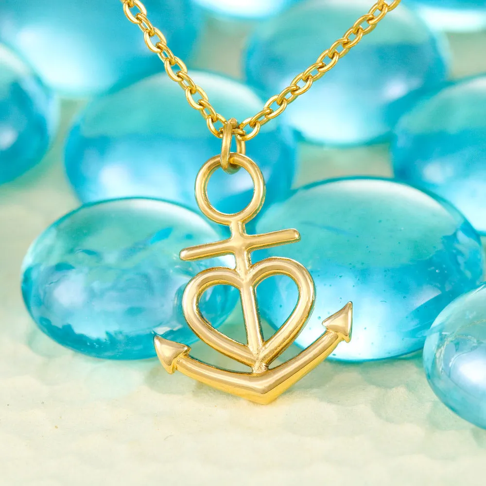 Beautiful Anchor Heart Necklace With Message Card For Dearest Friend