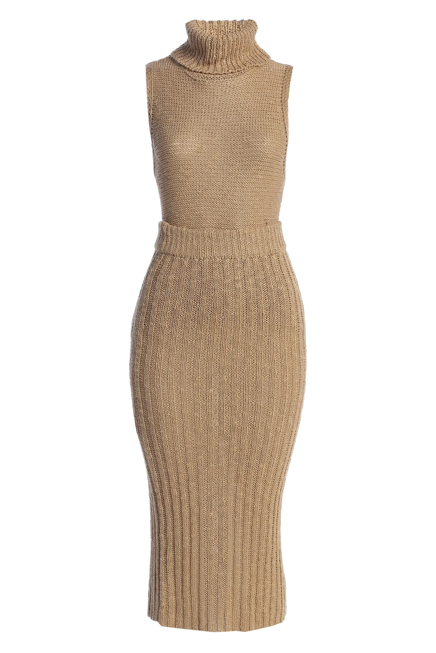 Beige Leida Knit Skirt Set