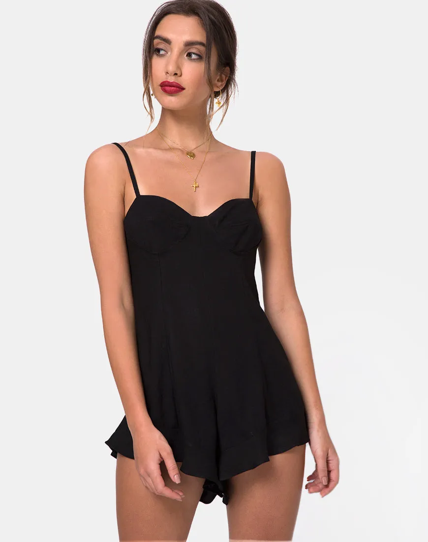 Berji Playsuit in Black