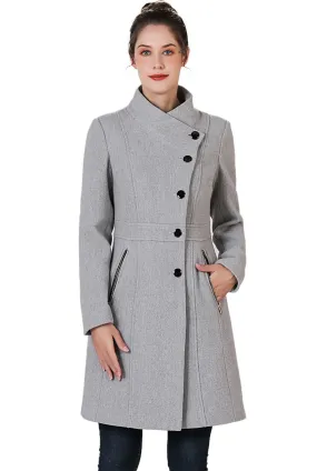 BGSD Women Kya Asymmetrical Button Front Walker Coat