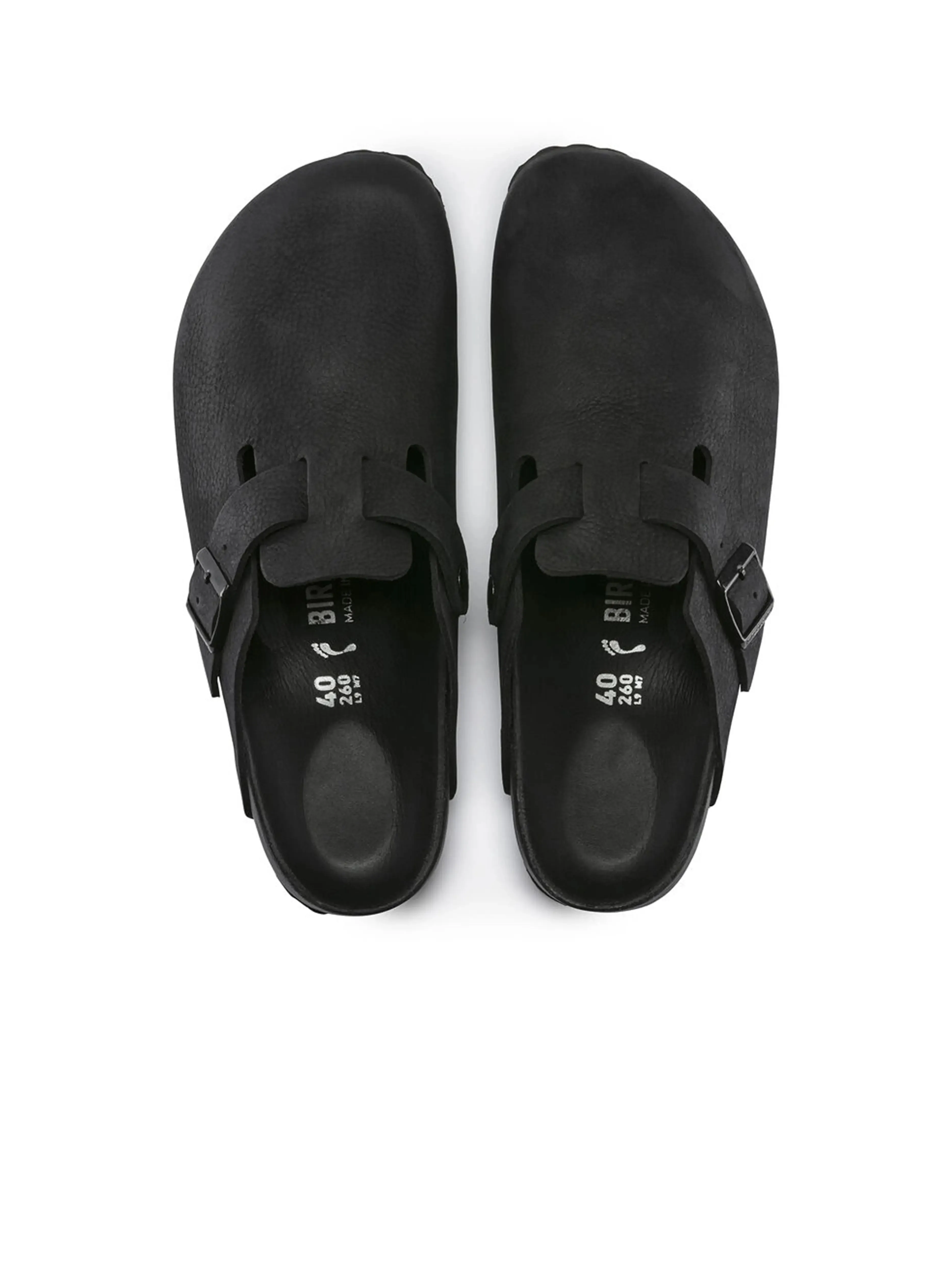 Birkenstock Boston Natural Leather Clog Black