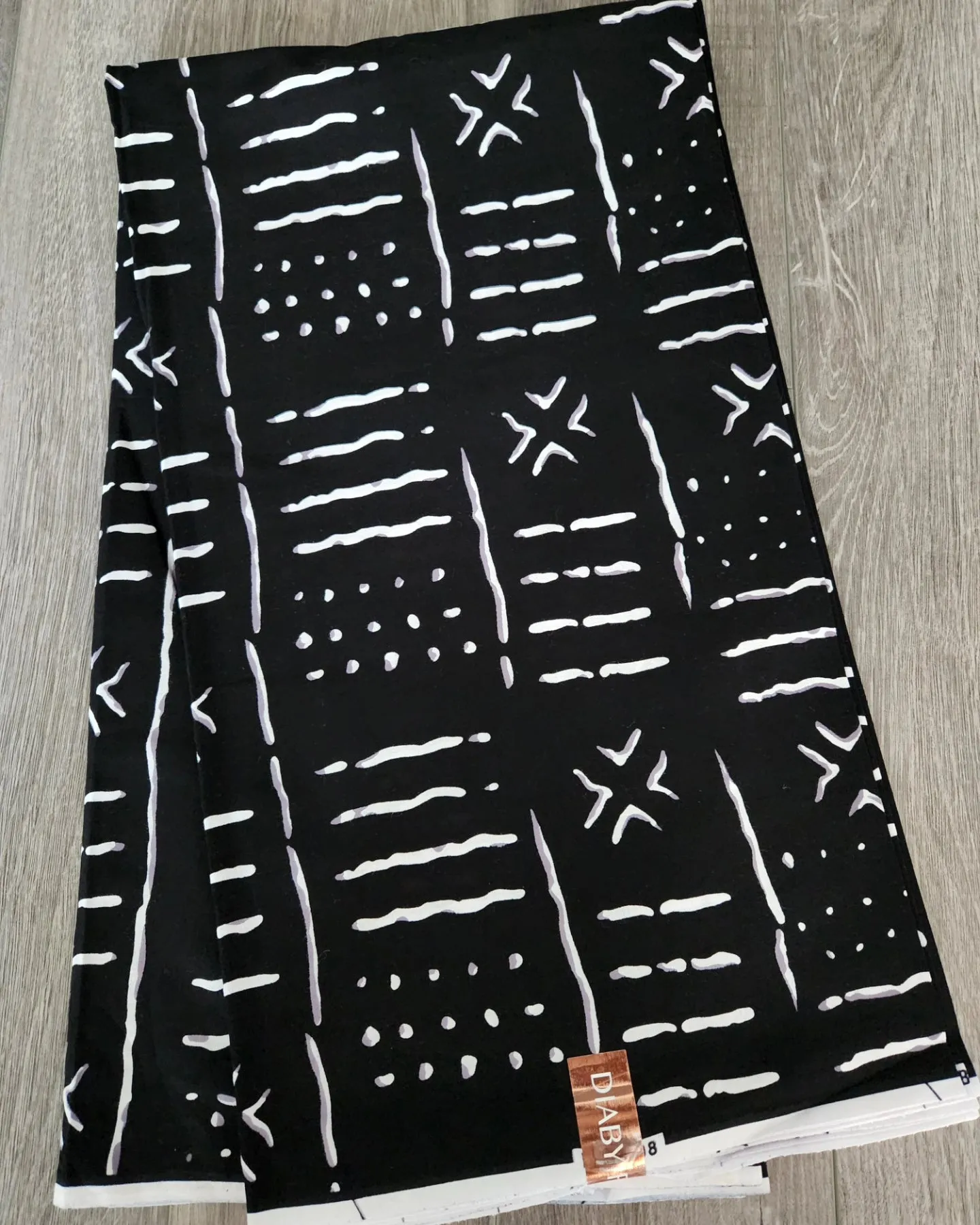 Black and White Monochrome African Print Fabric, Ankara Fabric AF6