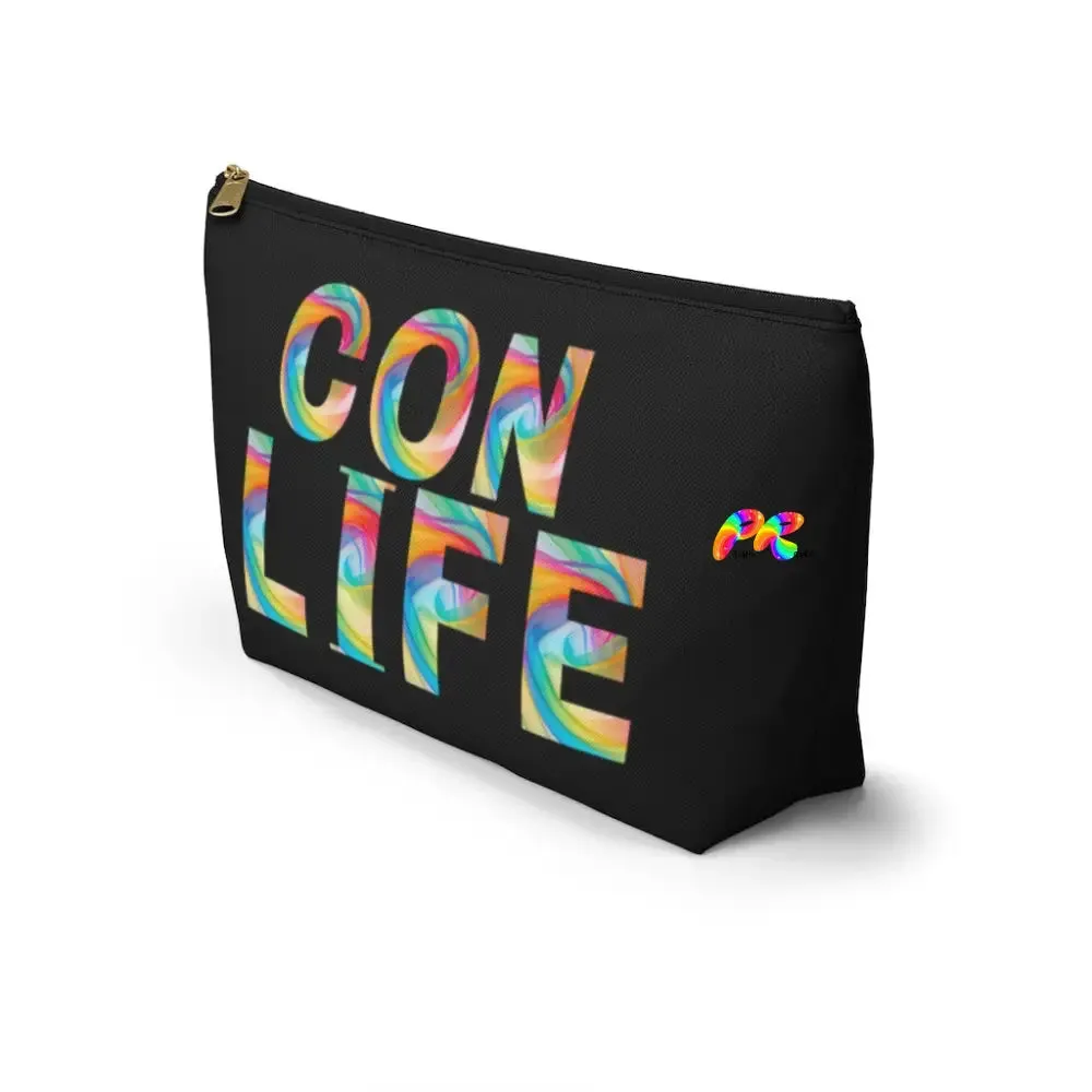 Black "Con Life" Makeup Bag