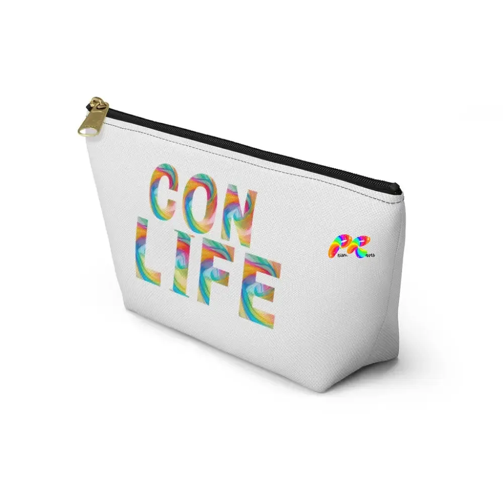 Black "Con Life" Makeup Bag