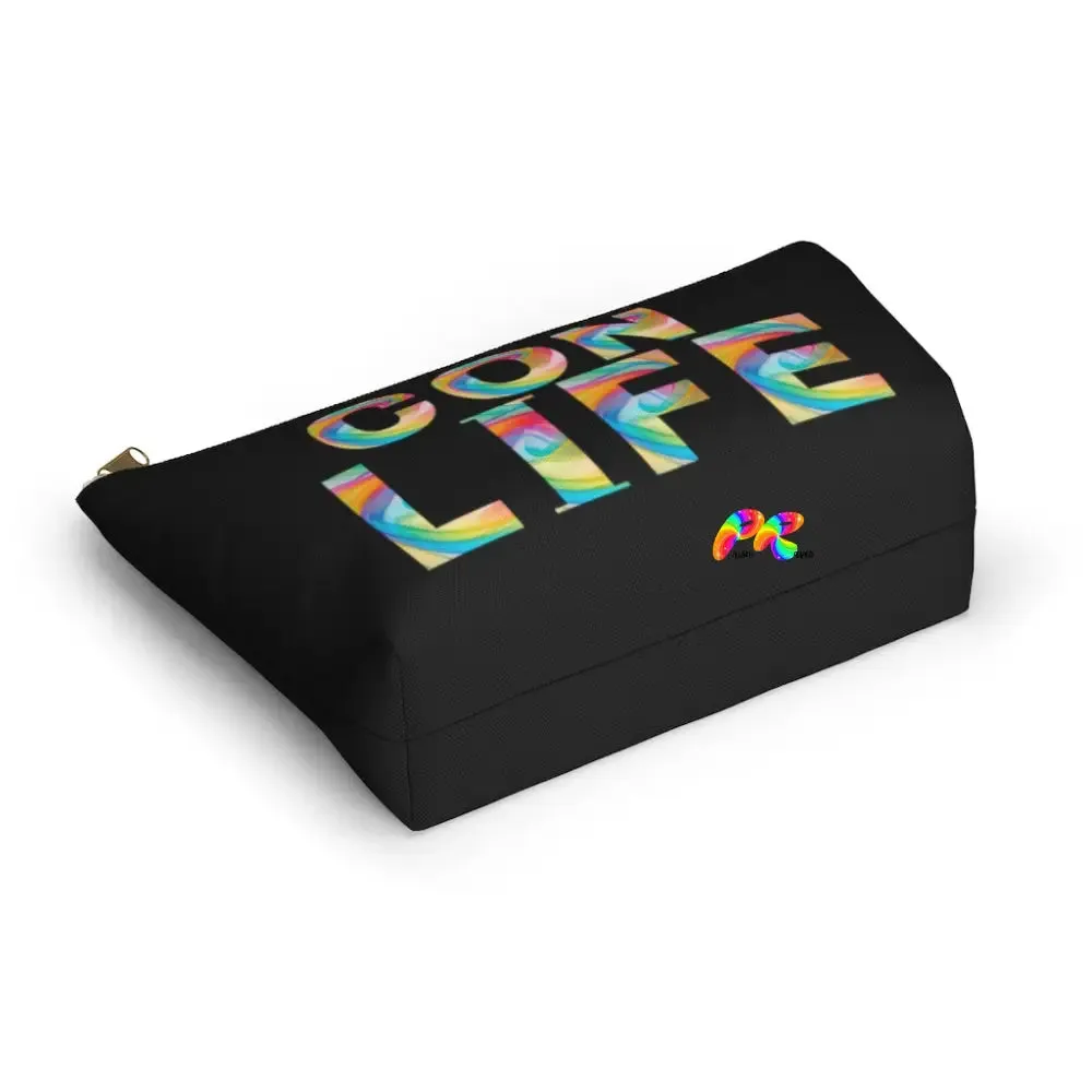 Black "Con Life" Makeup Bag