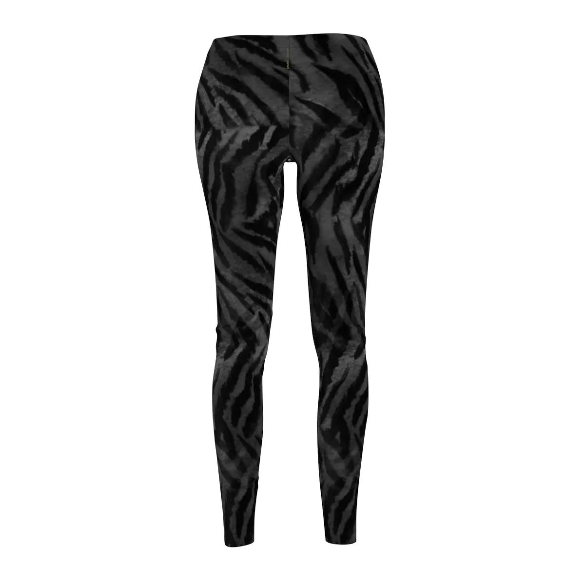 Black Tiger Striped Casual Leggings, Animal Print Women's Casual Leggings-Made in USA