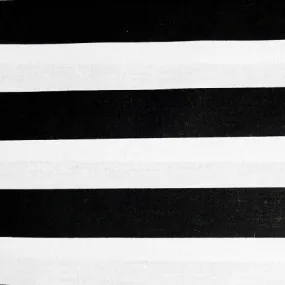 Black White One Inch Stripe Poly Cotton Fabric