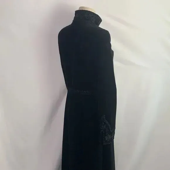 Blumarine Black Velvet Beaded Long Dress