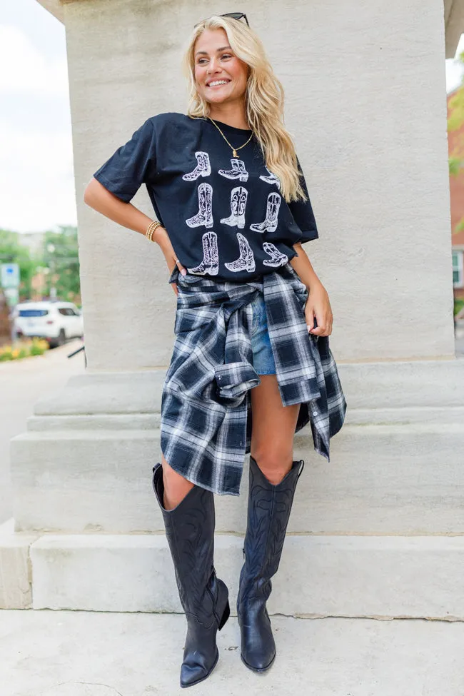 Boots Black Oversized Graphic Tee