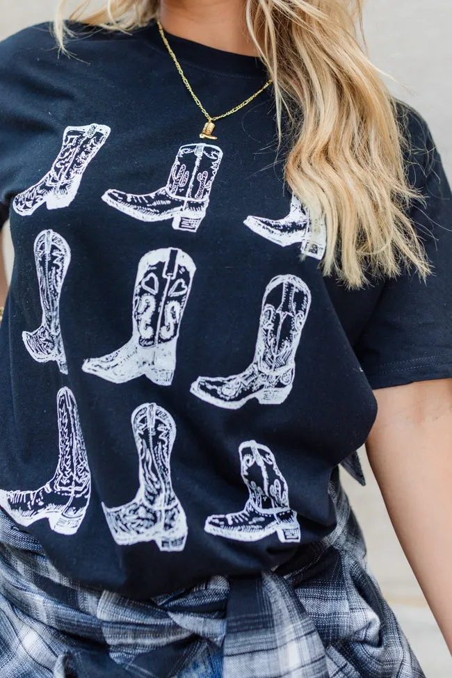 Boots Black Oversized Graphic Tee