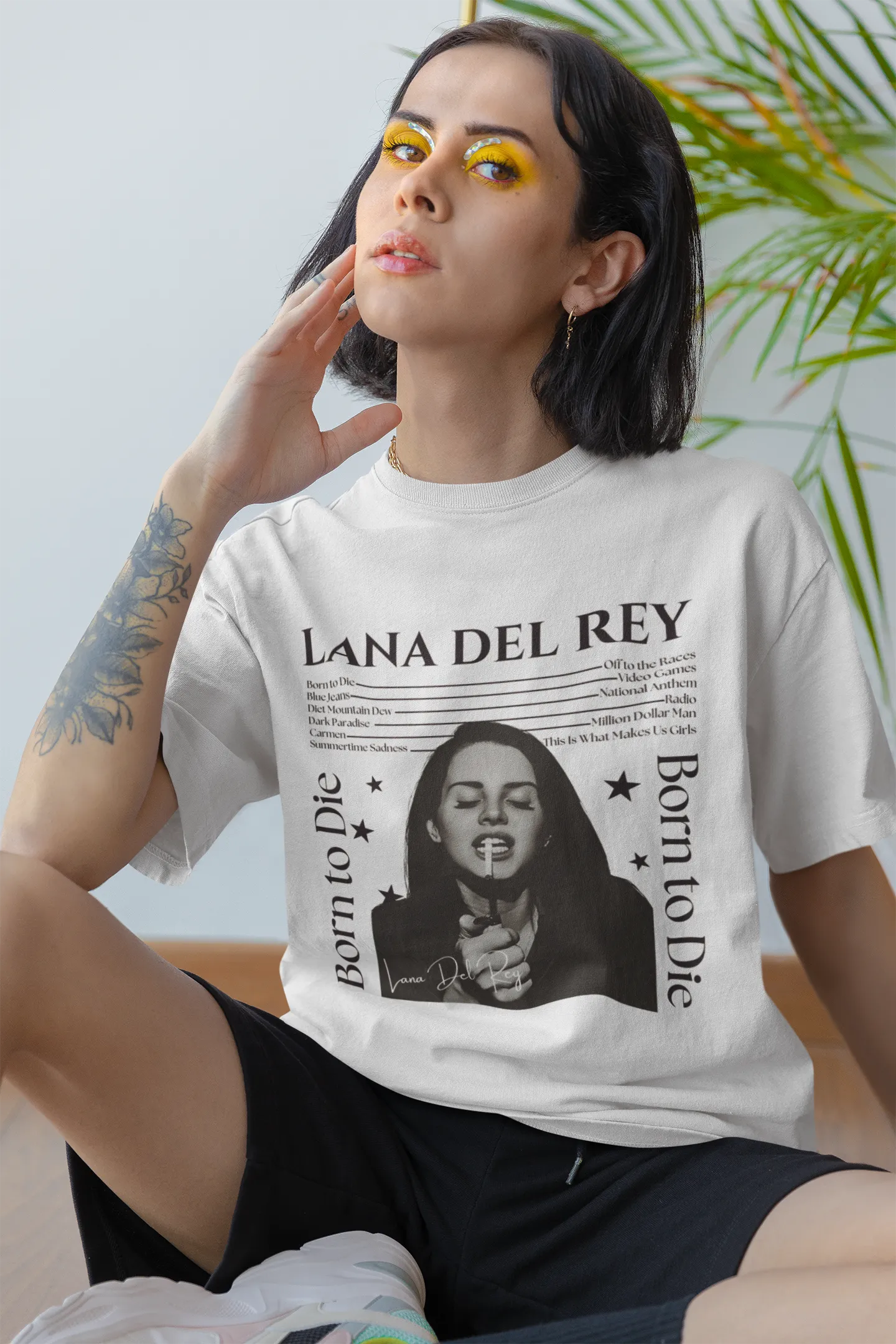 Born To Die Lana Del Rey Graphic Printed White Oversized T shirt