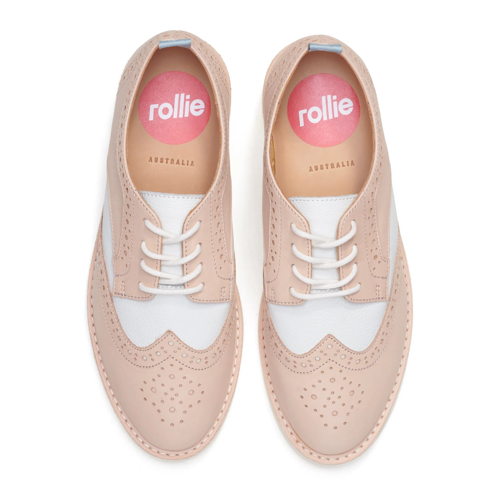 Brogue Rise Veg Tan/White