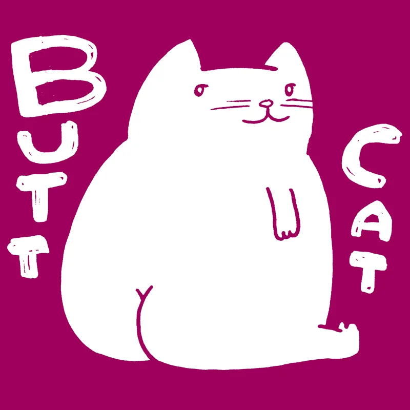 Butt Cat Shirt (Raspberry)