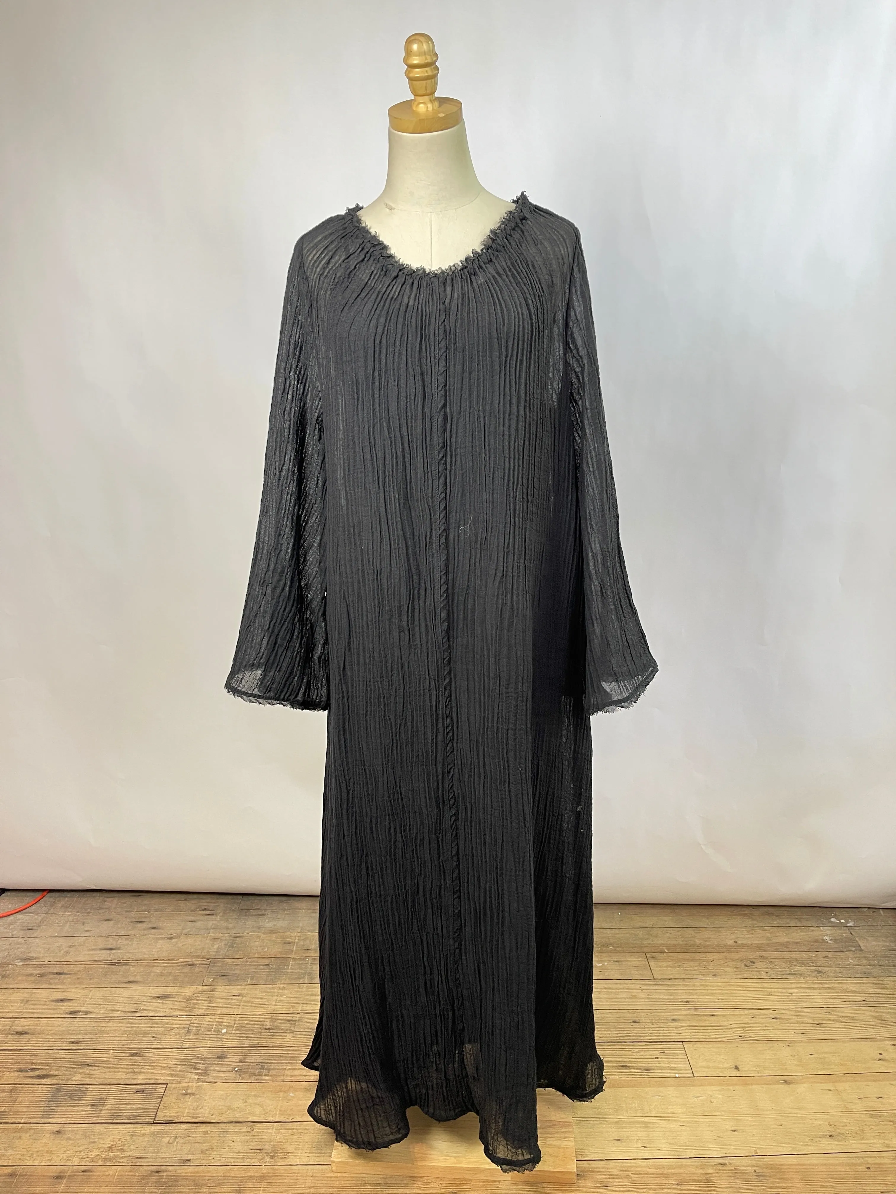 By Malene Birger Black Pleated Crepe Dress (S/M)