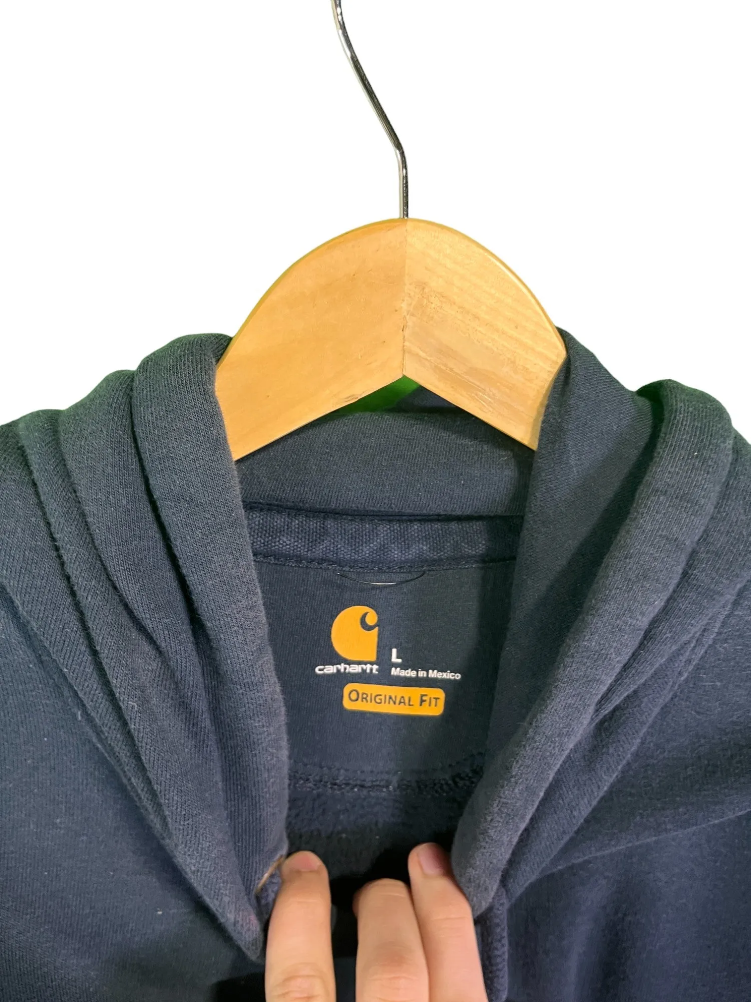 Carhartt Classic Navy Blue Pullover Hoodie Size Large