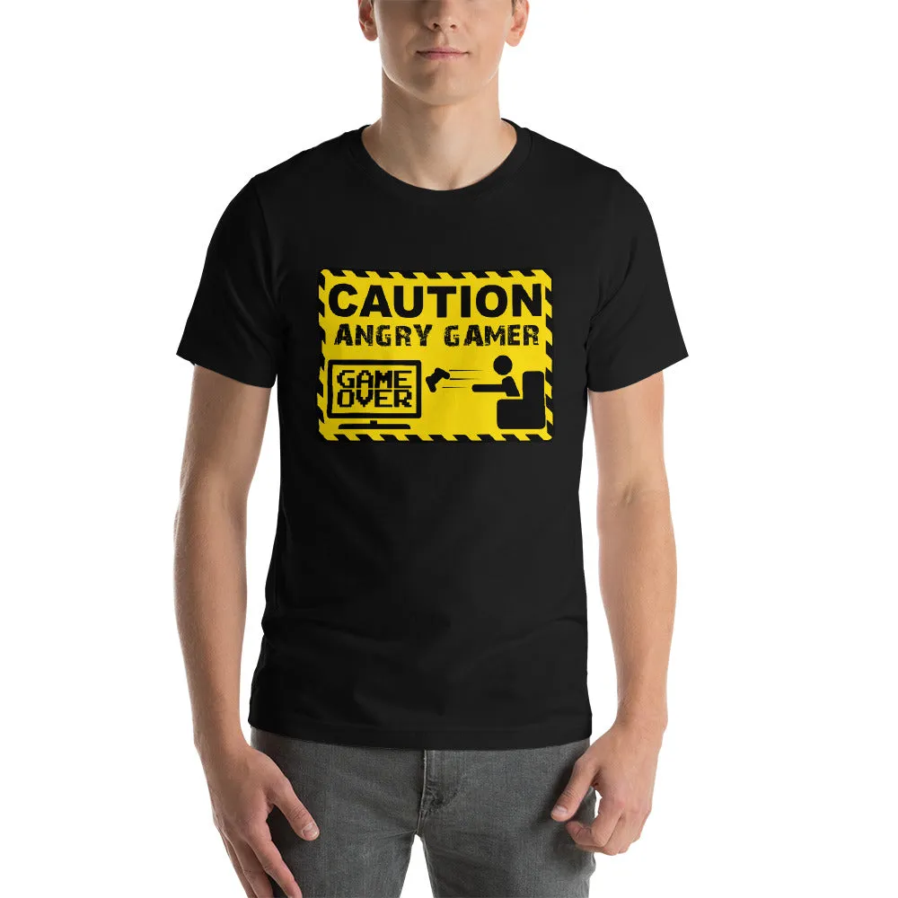 Caution Angry Gamer Computer Funny Video Game Gift T-Shirt