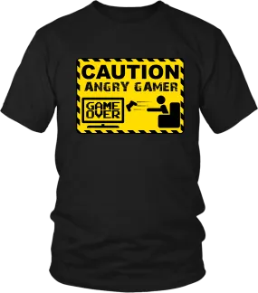 Caution Angry Gamer Computer Funny Video Game Gift T-Shirt