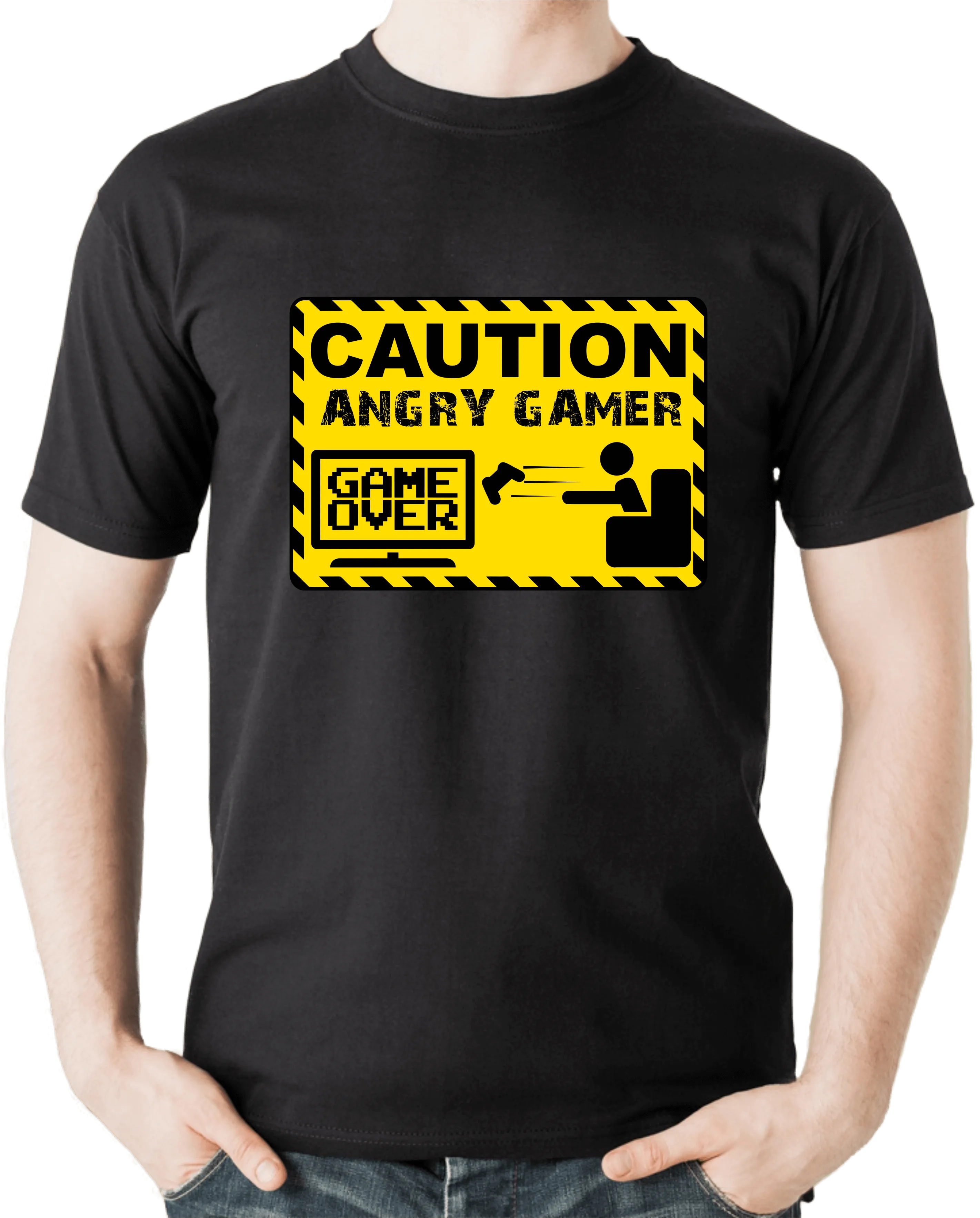 Caution Angry Gamer Computer Funny Video Game Gift T-Shirt